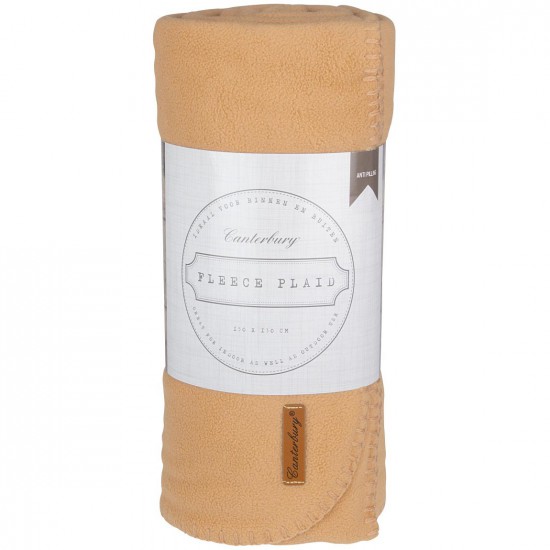 Fleece plaid 150 x 130 cm anti-pilling beige