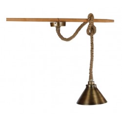 Hanglamp rond dik touw met zinken kap 25 x 15 cm