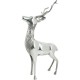 Beeld staand hert aluminium kleur zilver 77 cm