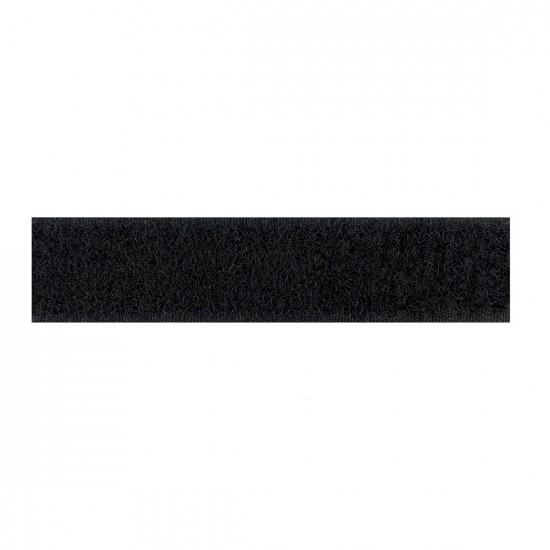 Klittenband lus zwart op rol 20 mm breed 25 meter