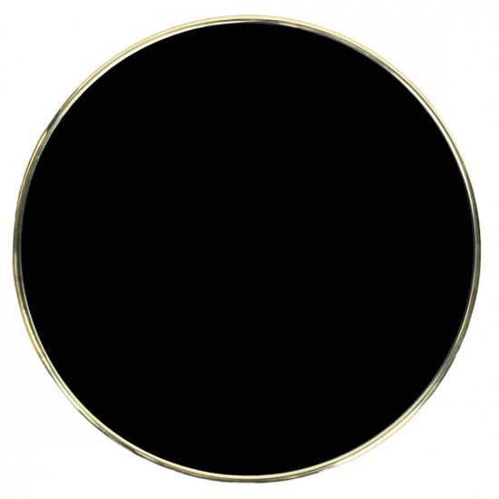 Bistro terrastafel black Siyah 60 rond tafelblad met messing rand