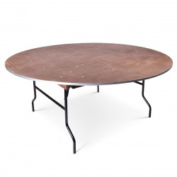 bankettafel hout met aluminium stootrand rond 183 cm