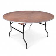 bankettafel hout met aluminium stootrand rond 165 cm